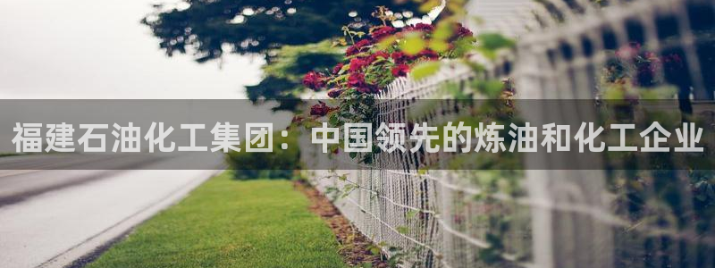 球盟会官网app下载：福建石油化工集团：中国领先的炼油和化工