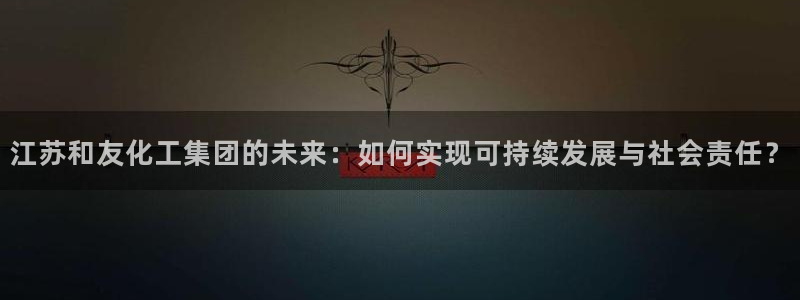 球盟会和中欧合作吗：江苏和友化工集团的未来：如何实现可持续发